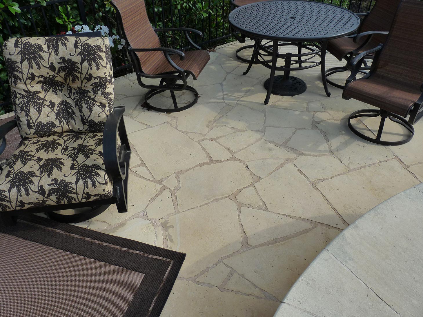 A patio cleaned in Great Hills, Texas to like-new condition.